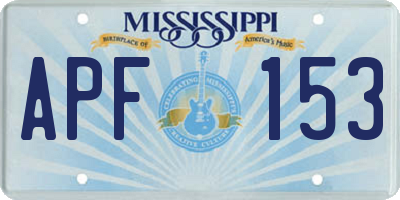 MS license plate APF153