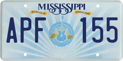 MS license plate APF155