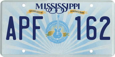 MS license plate APF162