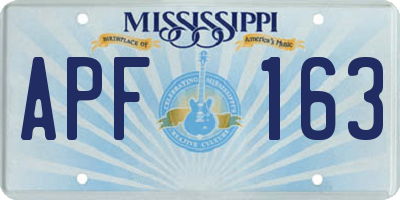 MS license plate APF163