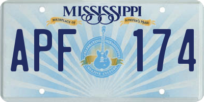 MS license plate APF174