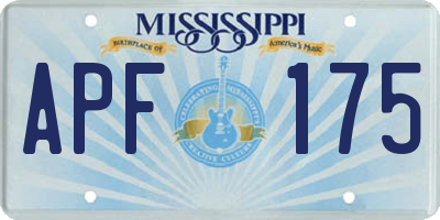 MS license plate APF175