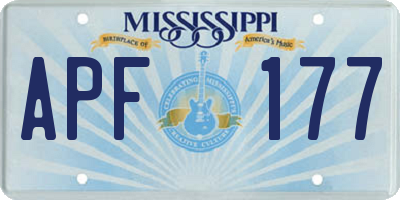 MS license plate APF177