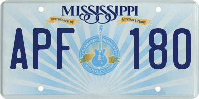 MS license plate APF180