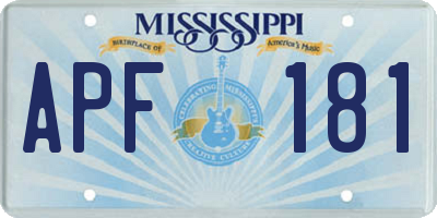 MS license plate APF181