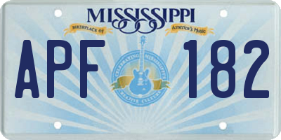 MS license plate APF182