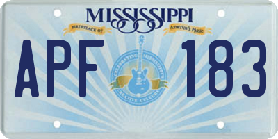 MS license plate APF183