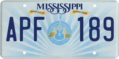 MS license plate APF189