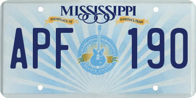 MS license plate APF190