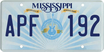 MS license plate APF192