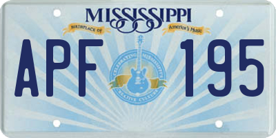 MS license plate APF195