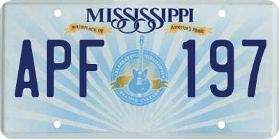 MS license plate APF197