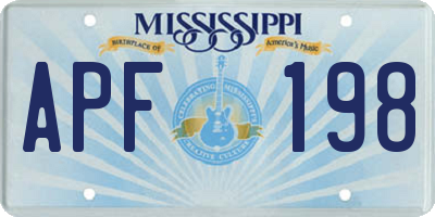MS license plate APF198