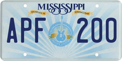 MS license plate APF200