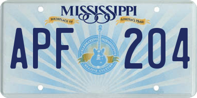 MS license plate APF204
