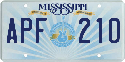 MS license plate APF210