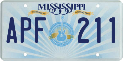 MS license plate APF211