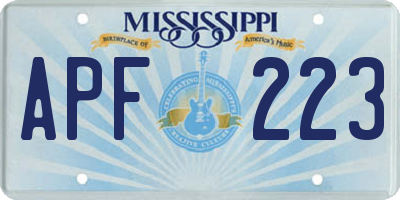 MS license plate APF223
