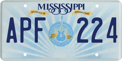 MS license plate APF224