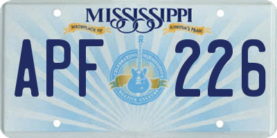 MS license plate APF226