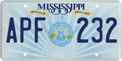 MS license plate APF232