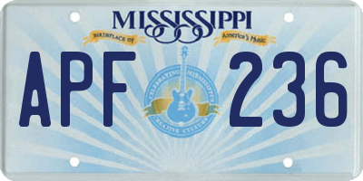 MS license plate APF236