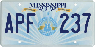 MS license plate APF237