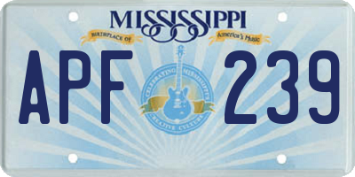 MS license plate APF239