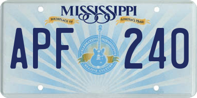 MS license plate APF240
