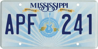 MS license plate APF241
