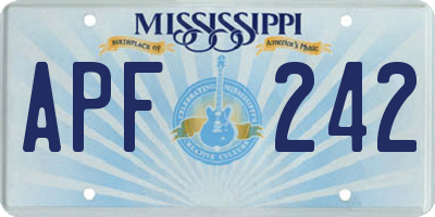 MS license plate APF242