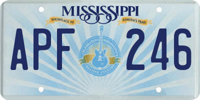 MS license plate APF246