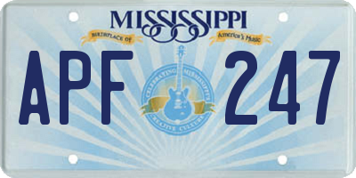 MS license plate APF247