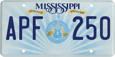 MS license plate APF250