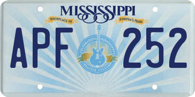 MS license plate APF252