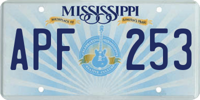 MS license plate APF253