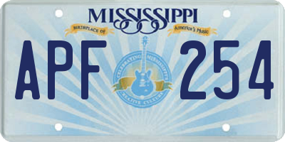 MS license plate APF254