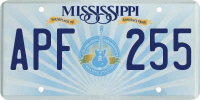 MS license plate APF255