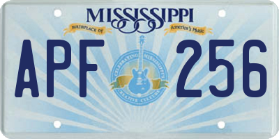 MS license plate APF256