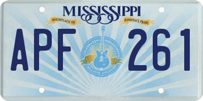 MS license plate APF261