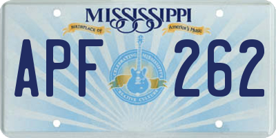 MS license plate APF262