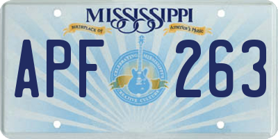 MS license plate APF263