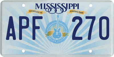 MS license plate APF270