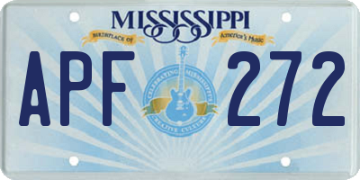 MS license plate APF272