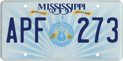 MS license plate APF273