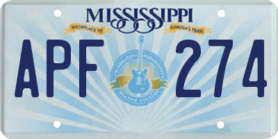 MS license plate APF274