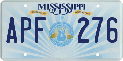 MS license plate APF276