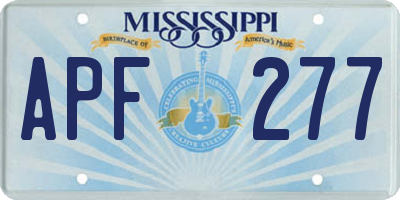 MS license plate APF277