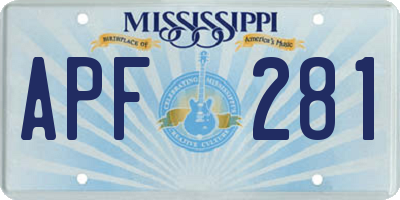 MS license plate APF281