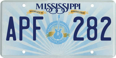 MS license plate APF282